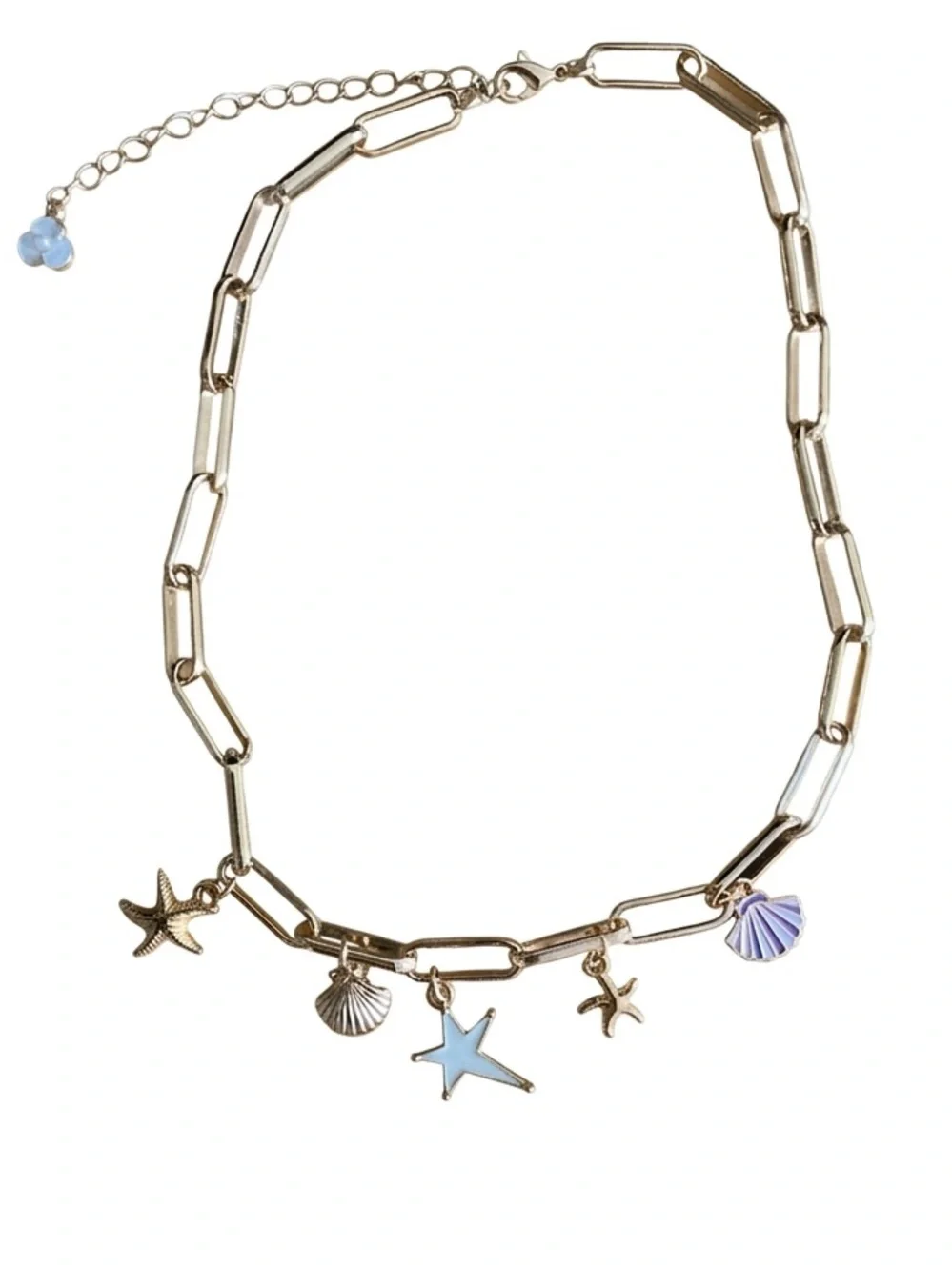 NWT Paperclip Beach Ocean Charm Necklace